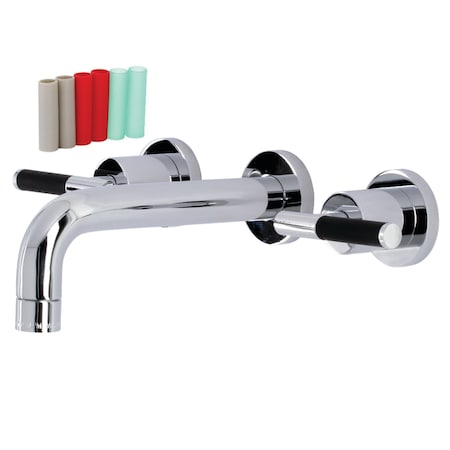 Kingston Brass KS8121CKL Two-Handle Wall Mount Bathroom Faucet, Polished Chrome KS8121CKL